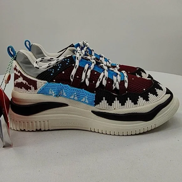 FARM Rio Multicolor Beaded Sneakers Size 8 ,NWT